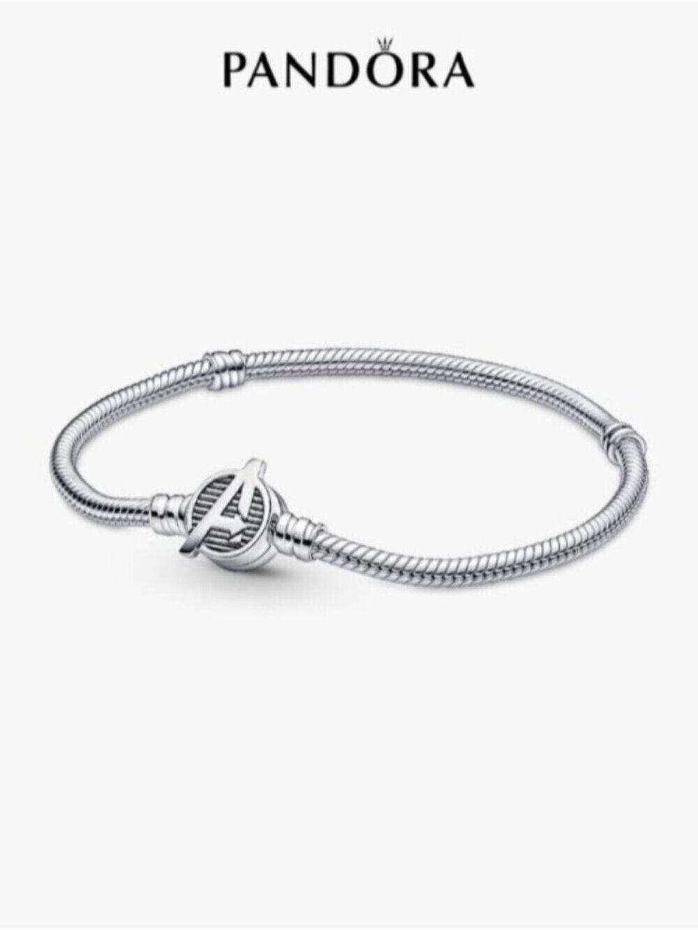 Pandora Moments Marvel The Avengers Logo Clasp Snake Chain Bracelet